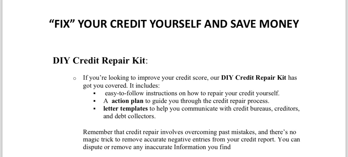 Do it yourself Credit kit
