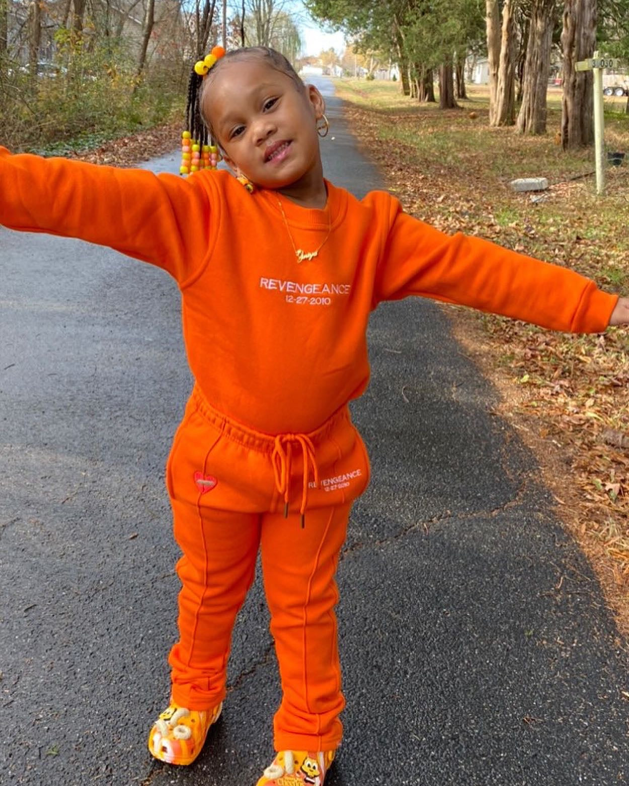 Orange sweatsuit sales kids